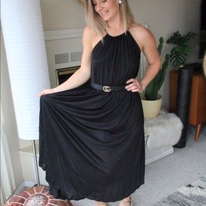 Black pleated dress